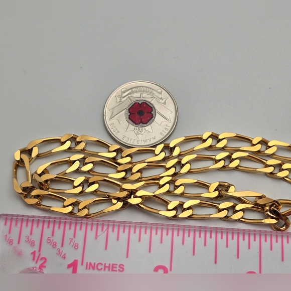 Monet Figaro Chain Necklace Gold Plated Clean Elegant Designer Signed 16'' - Picture 11 of 11